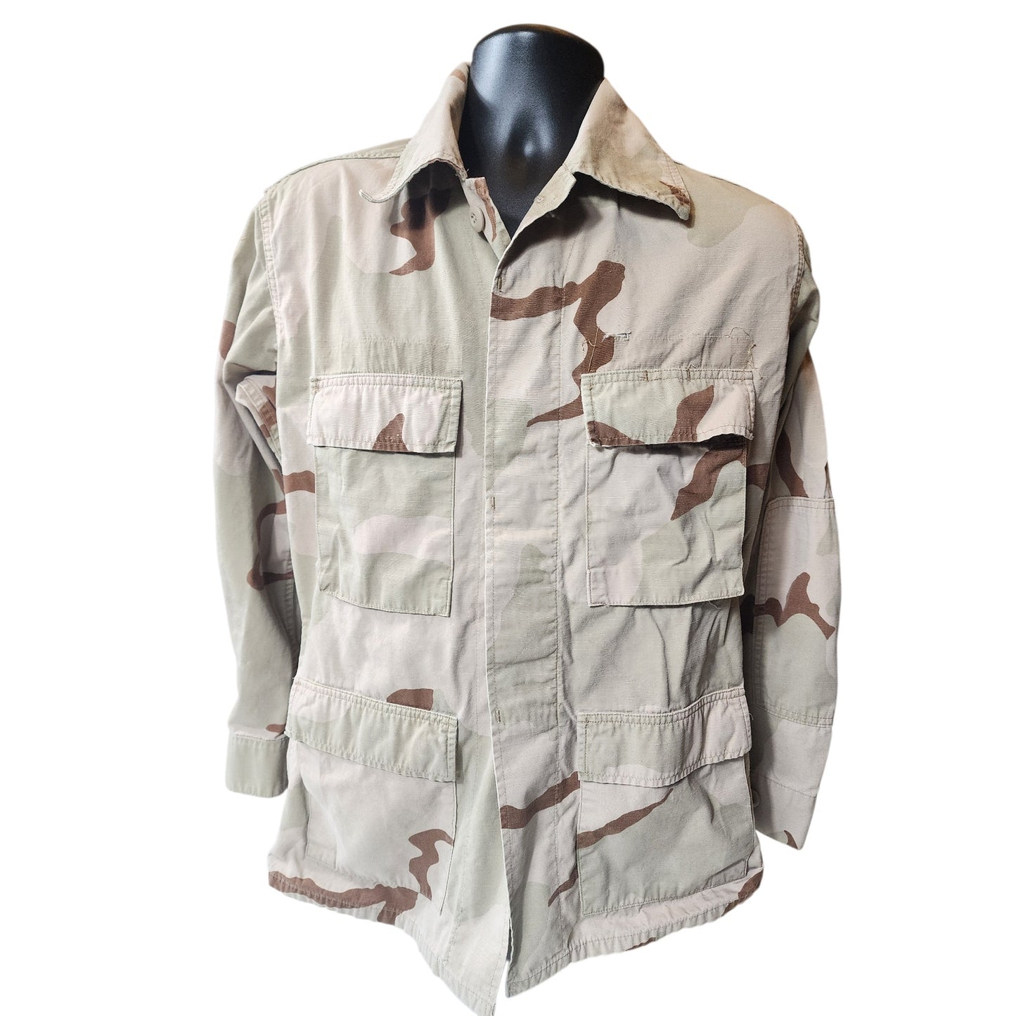 USGI Desert Combat Jacket Small Regular Military Ripstop BDU Camo Shirt