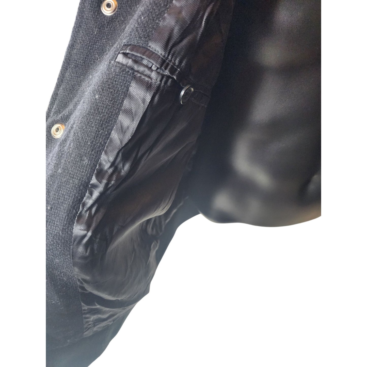 Saint Laurent Teddy Jacket Mens 52 Large Bomber Ribbed Collar Italy Paris Snap