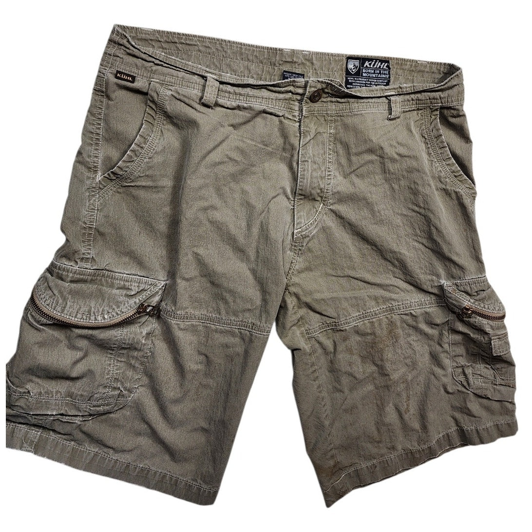 KUHL Shorts Mens 36 Mountain Cargo Rugged Hiking Tactical Utility Vintage Patina