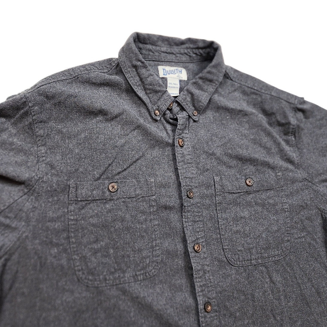Duluth Trading Flannel Shirt 2XLT Tall Button Up Relaxed Long Sleeve Lumberjack