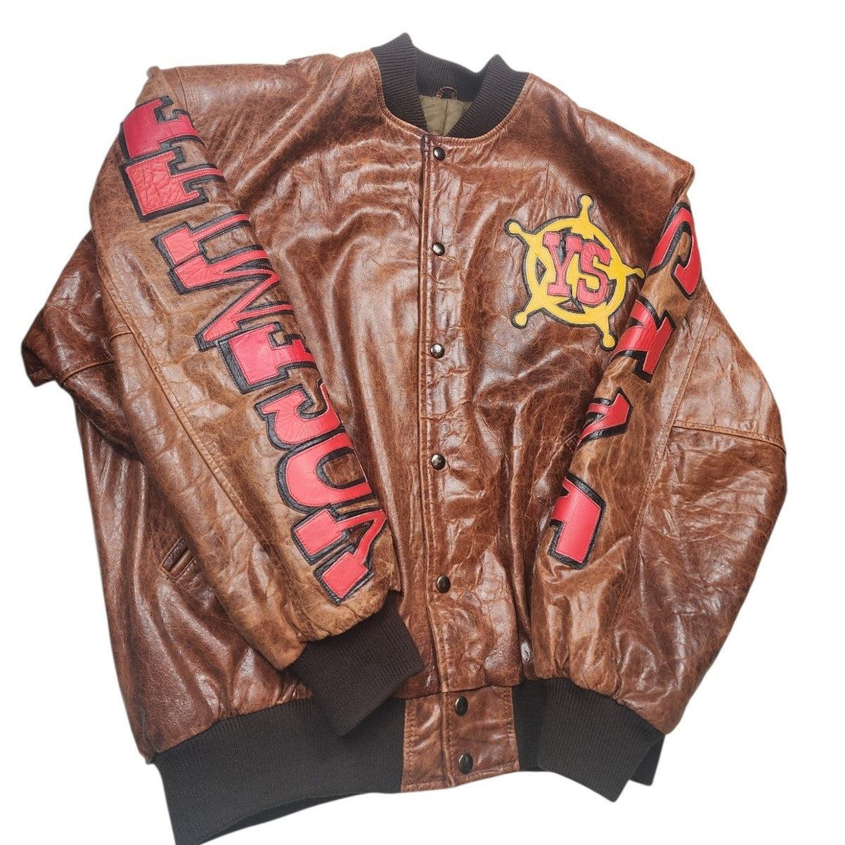 Yosemite Sam Jacket Looney Tunes Vintage Leather Richards Bomber Mens XL Y2K