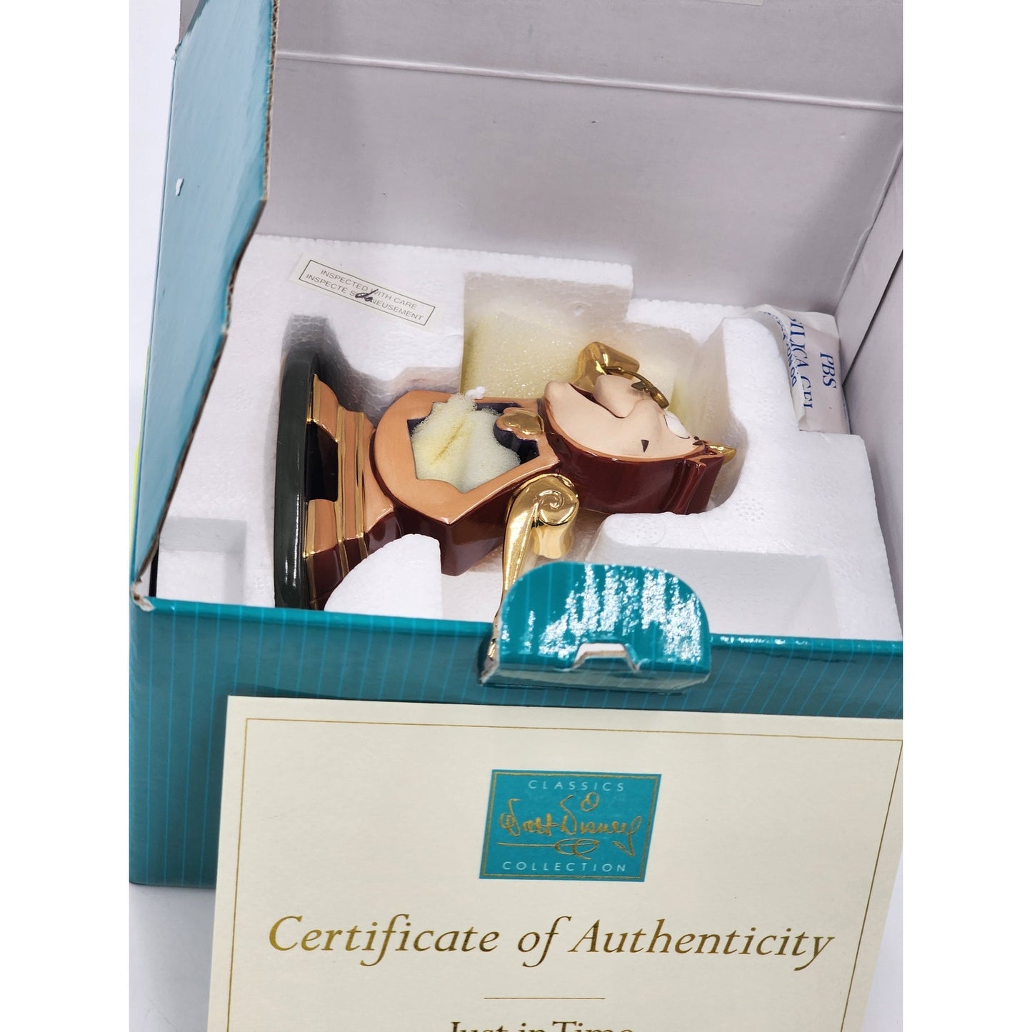 WDCC Disney Cogsworth Just in Time Figurine Beauty Beast Vintage Retired COA Box