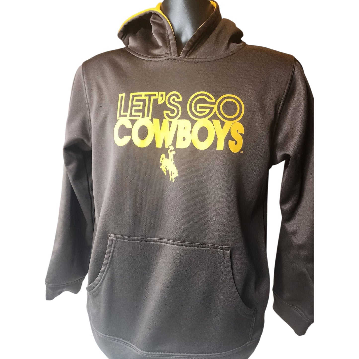 Russell Hoodie Youth XL Mens Small University Wyoming Lets Go Cowboys Sweatshirt