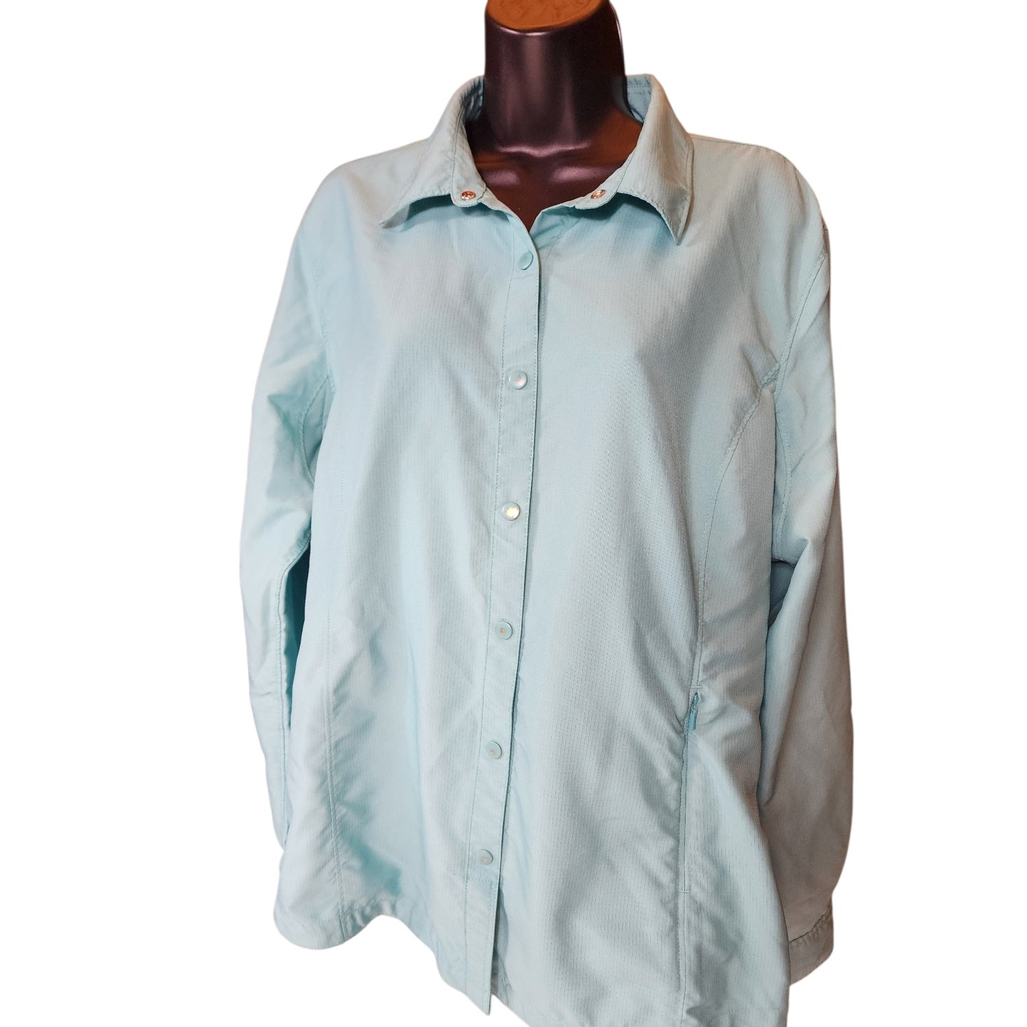 Duluth Trading CoolPlus Top Womens Medium Shirt Snap Outdoor Lightweight Hiking