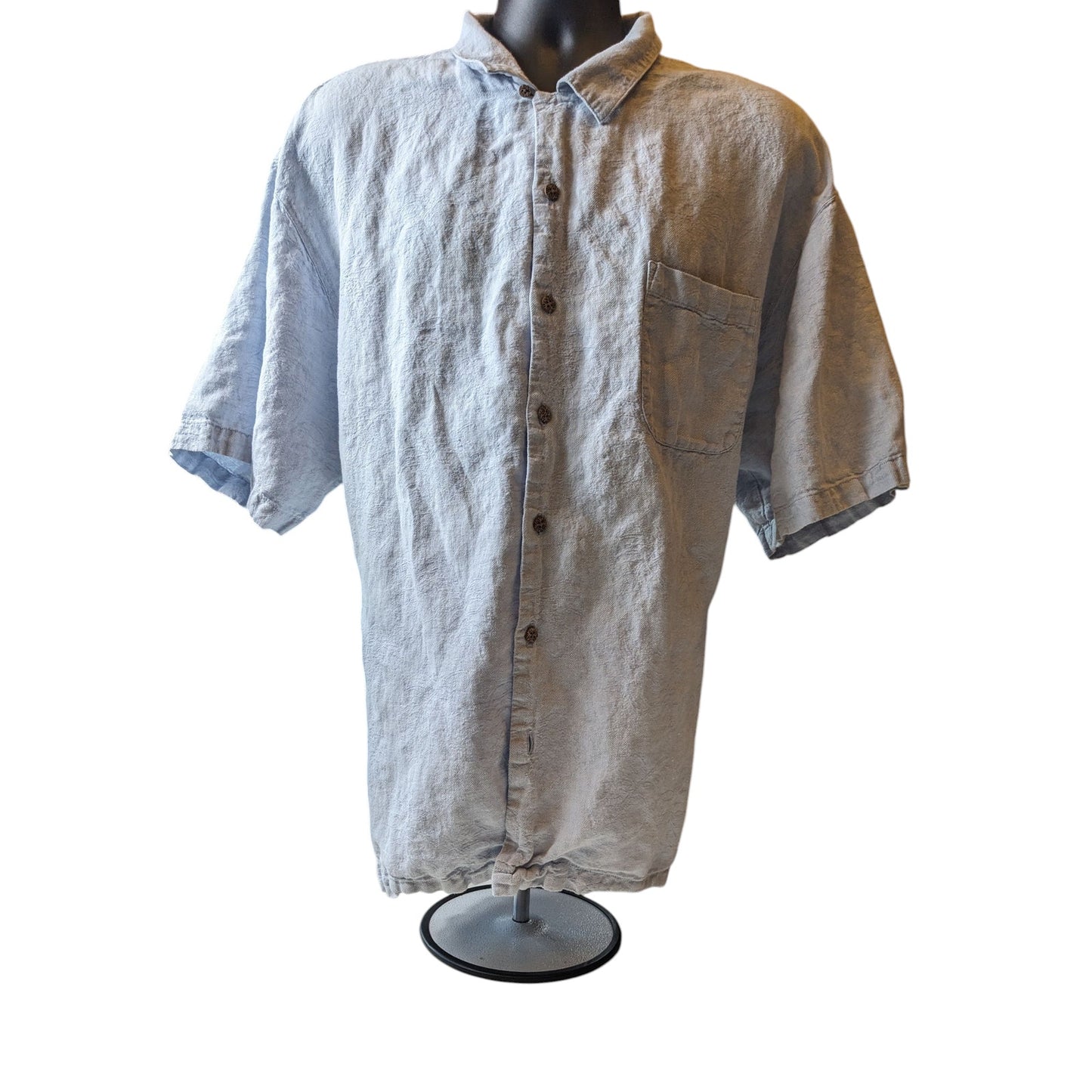 Tommy Bahama Mens XXL Linen Cotton Short Sleeve Button Front Shirt Light Casual