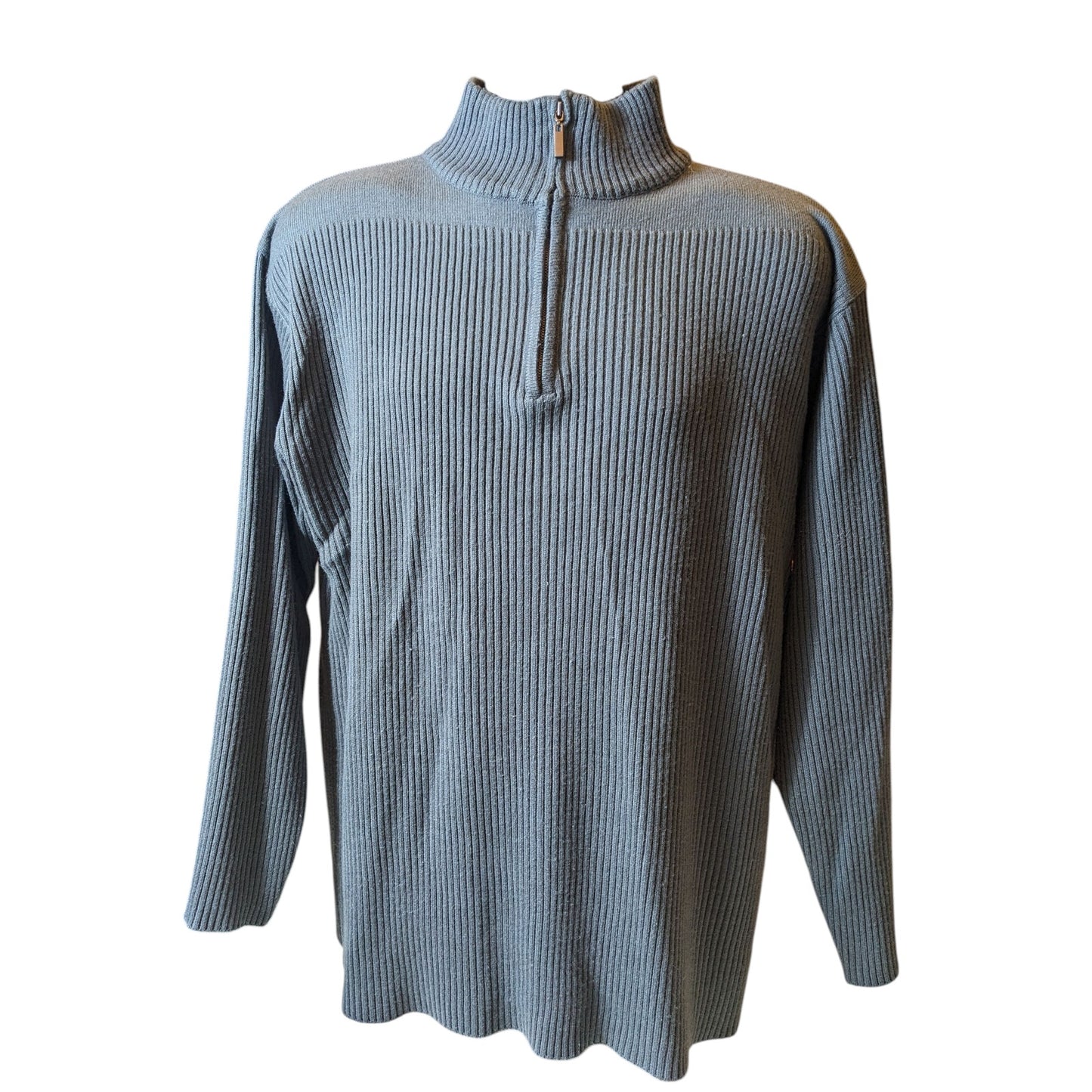 Bachrach Sweater Mens XL Ribbed Mock Neck Pullover Wool Knit Acrylic Cashmere