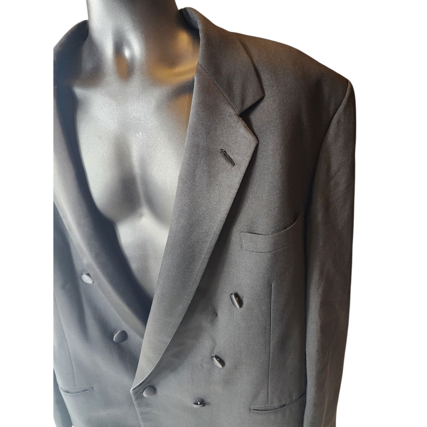 Perry Ellis Double Breasted Suit Jacket 50 Long Tuxedo Style Formal Blazer USA