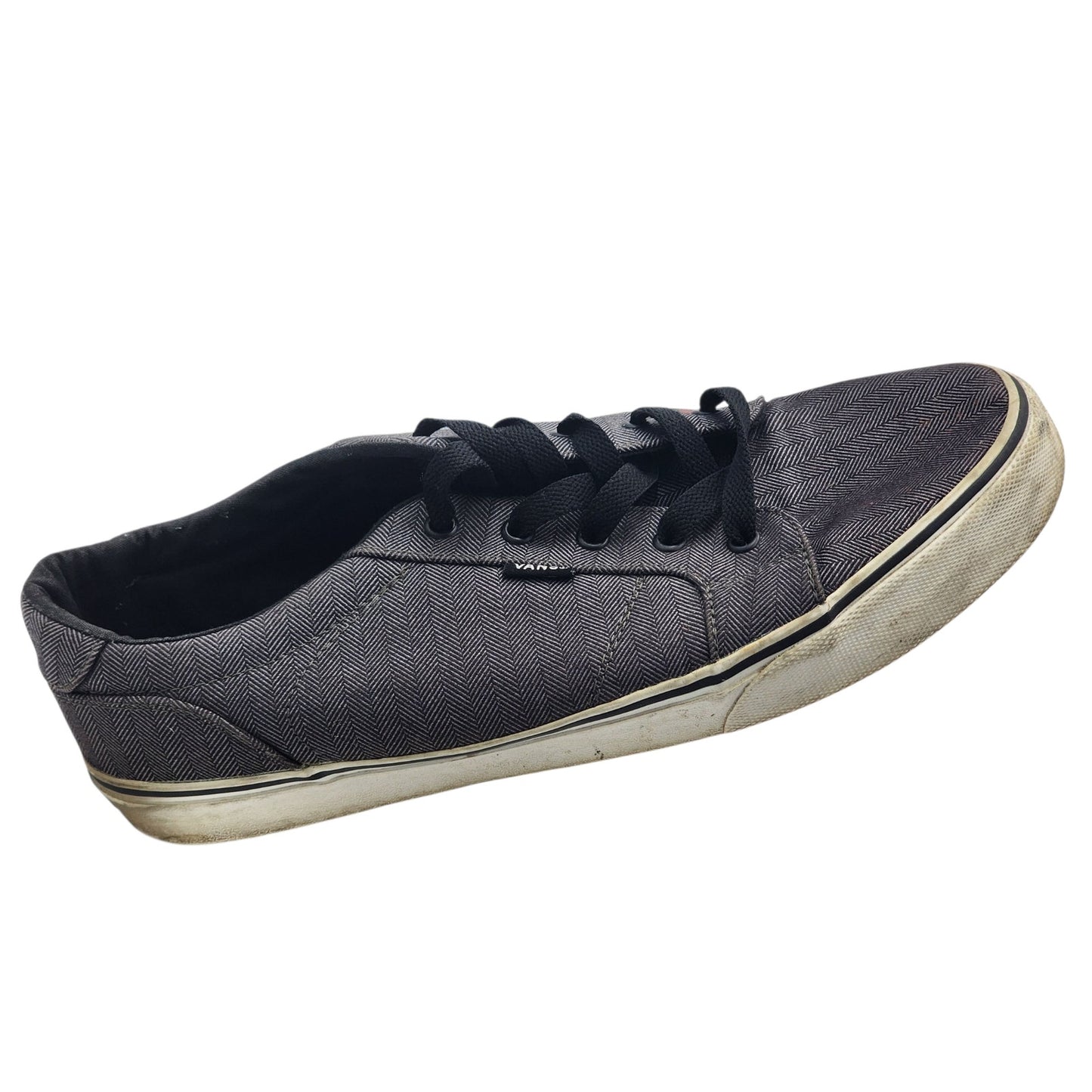 Vans Sneakers Mens 12 Gray Herringbone Low Top Skate Shoes Casual VN-ONLUL9B-MEN