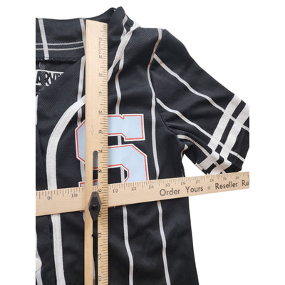 Marvel Spider Man Jersey Shirt Boys Medium Pinstripe Superhero Graphic Tee Top