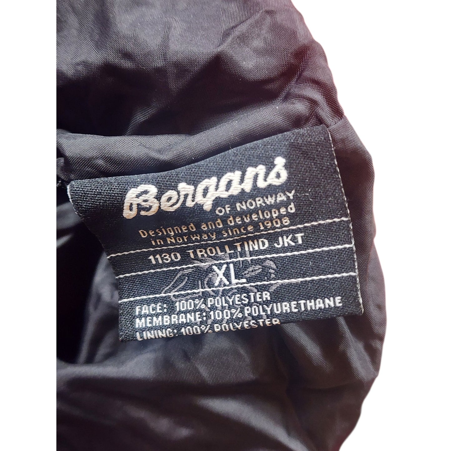 Bergans Norway Ski Jacket XL Tech Trolltind JKT 1130 RECCO Waterproof Gorpcore