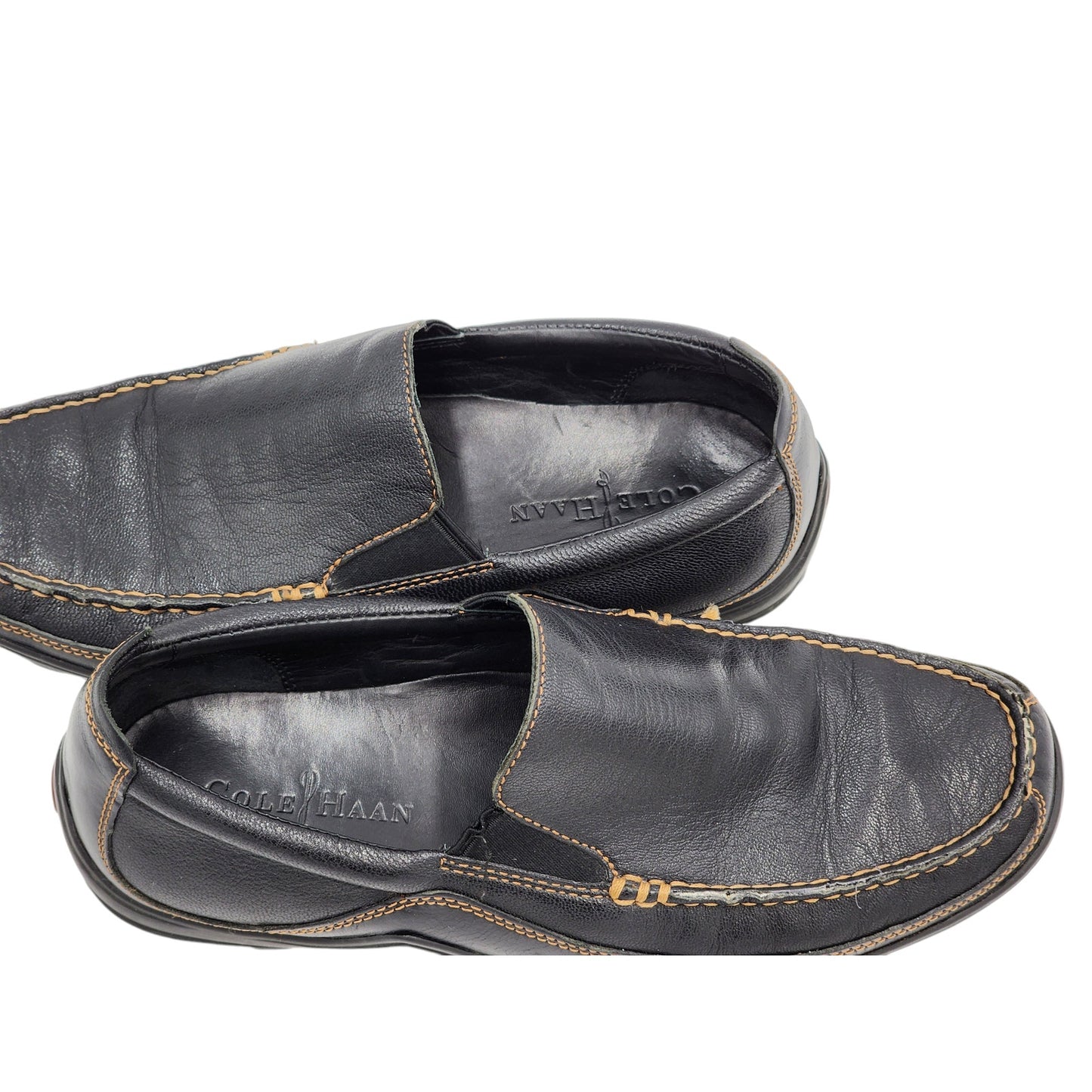 Cole Haan Shoes Loafers Mens 9M Black Leather Comfort Slip On Moc Toe C03557