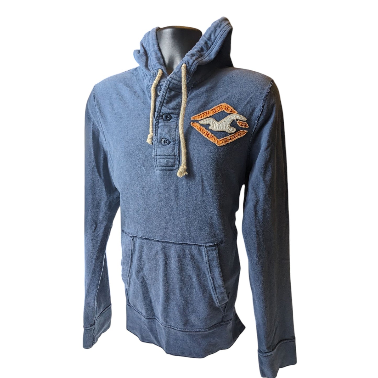 Hollister Henley Sweatshirt Mens Large Womens XL Hooded Pullover Surf San Diego