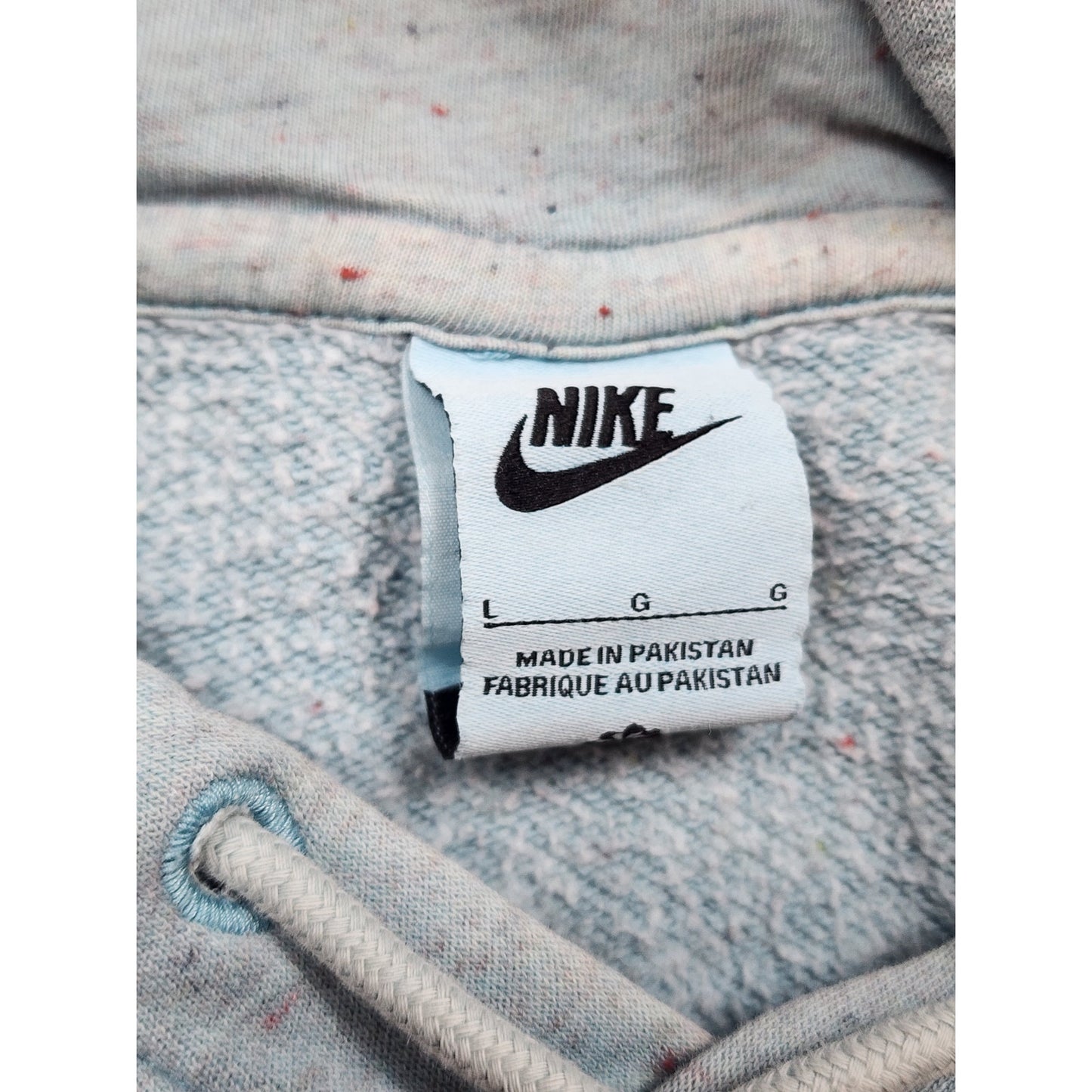 Nike Speckled Blue Hoodie Mens Large Pullover Fleece Sweatshirt Y2K DQ4663-416