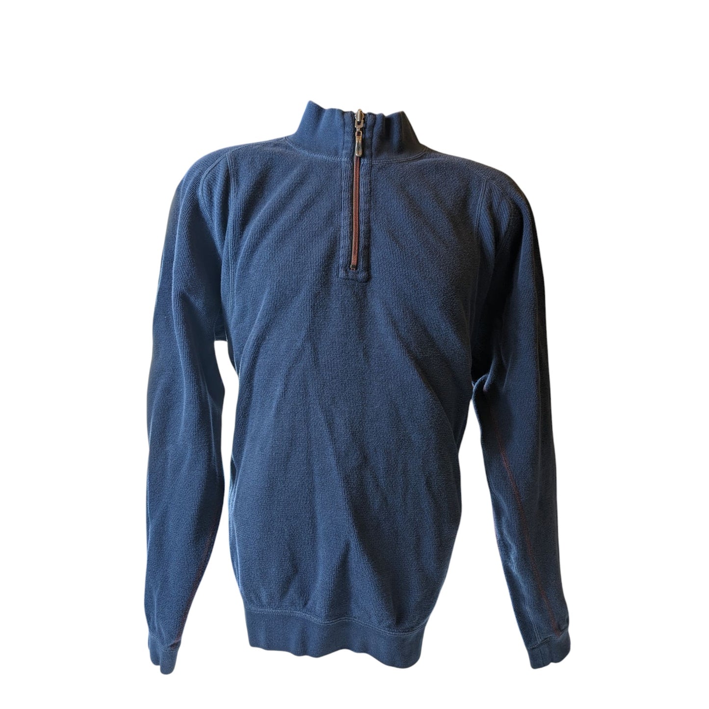 Tommy Bahama Pullover Sweatshirt Mens Large Zip Navy Blue Fleece Preppy Warm