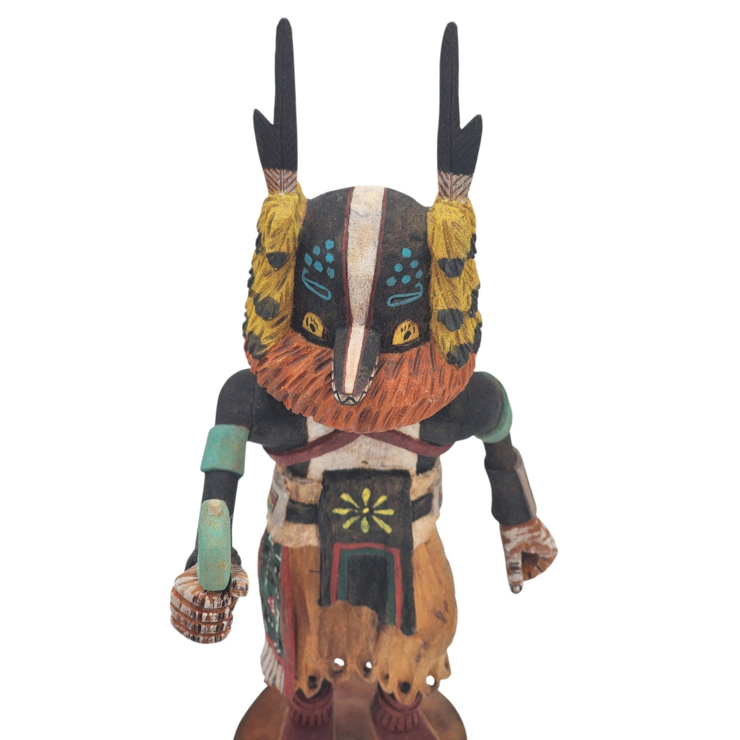 Hopi Kachina Badger Signed Gai-nah-ne Ray Jose Carved Native American Katsina 14