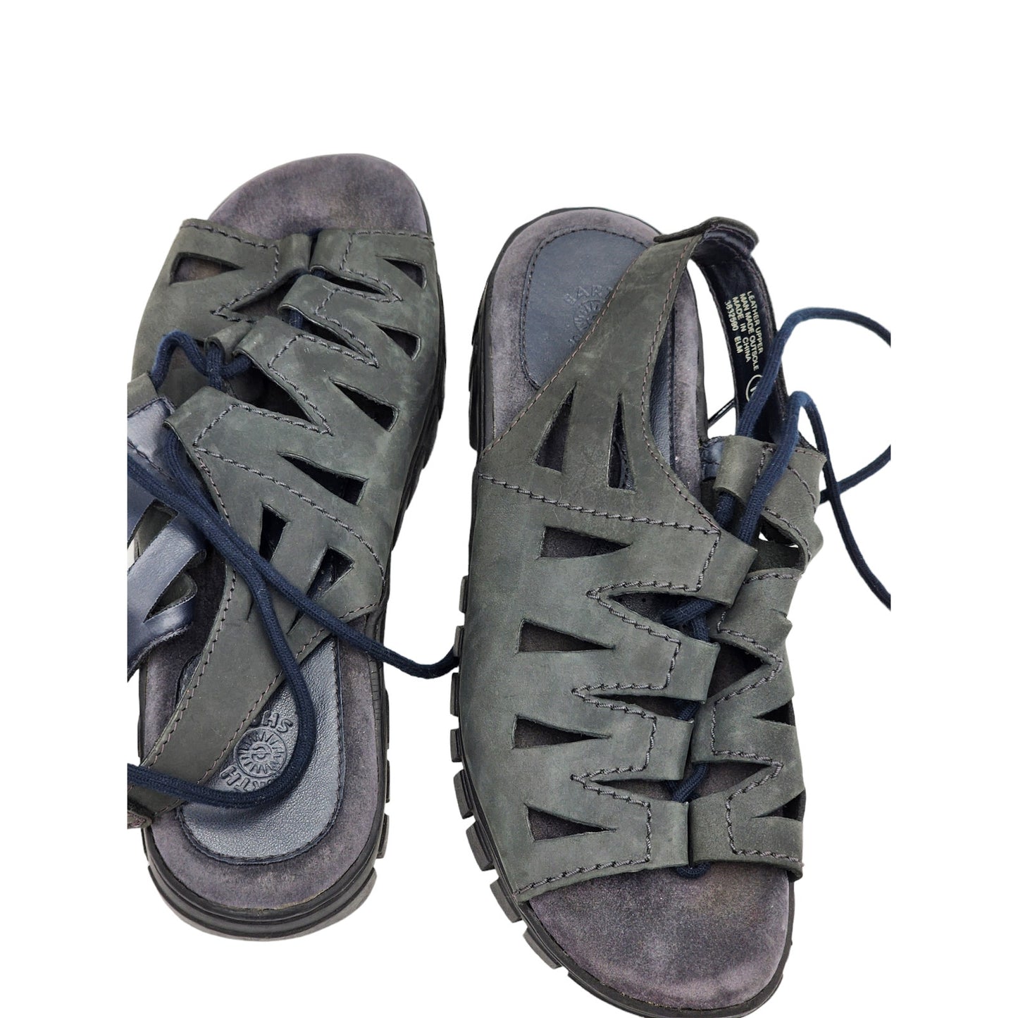 Earth Shoe Sandals Womens Size 10 Gray Leather Upper Strappy Outdoor Elm 3832590