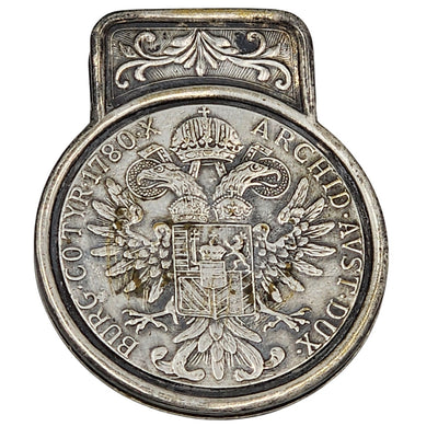 Austrian Maria Theresa Thaler Coin Money Clip Vintage 1780 Holy Roman Empire