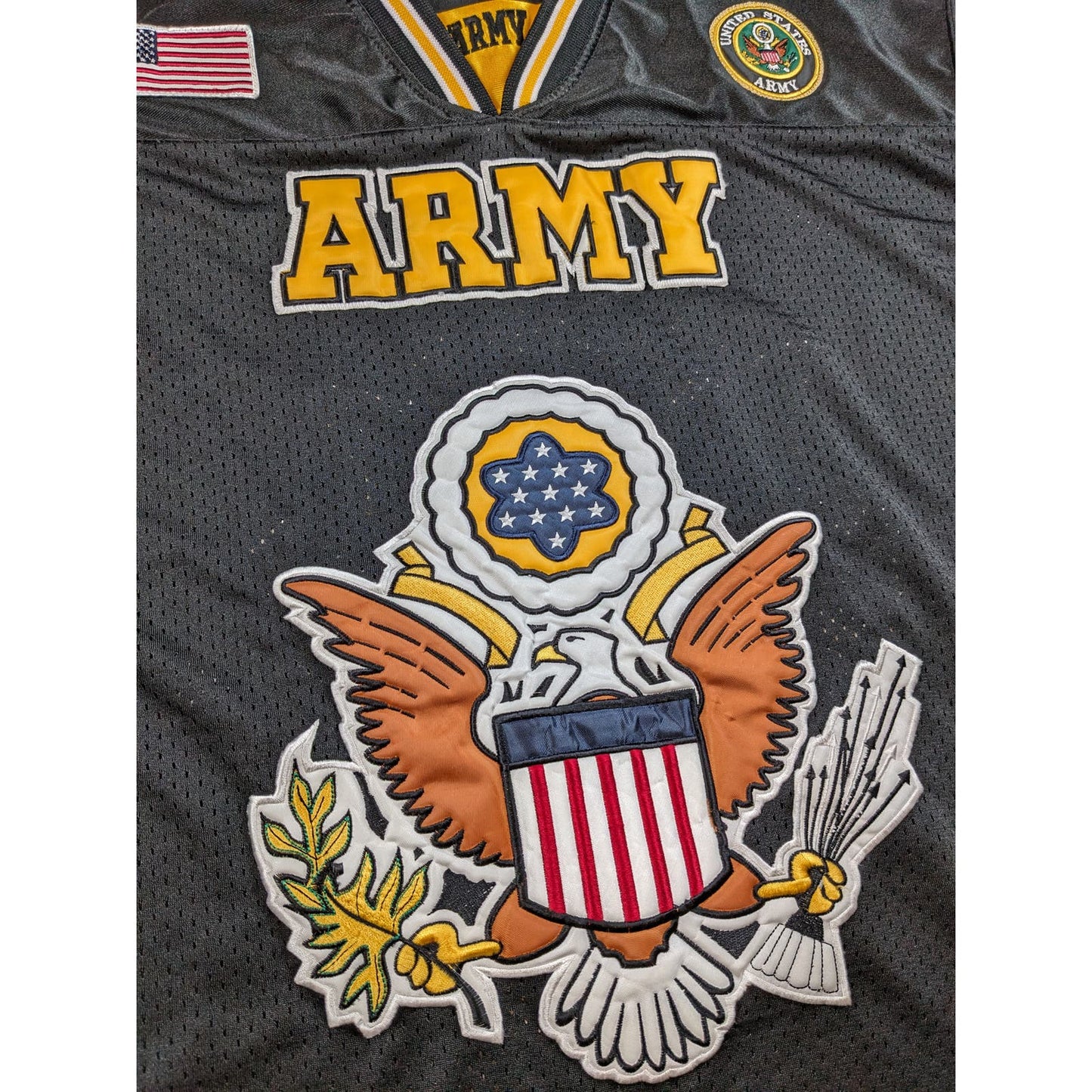 Rapid Dominance US Army Mens Football Jersey Sz Large Military Patriotic Patches