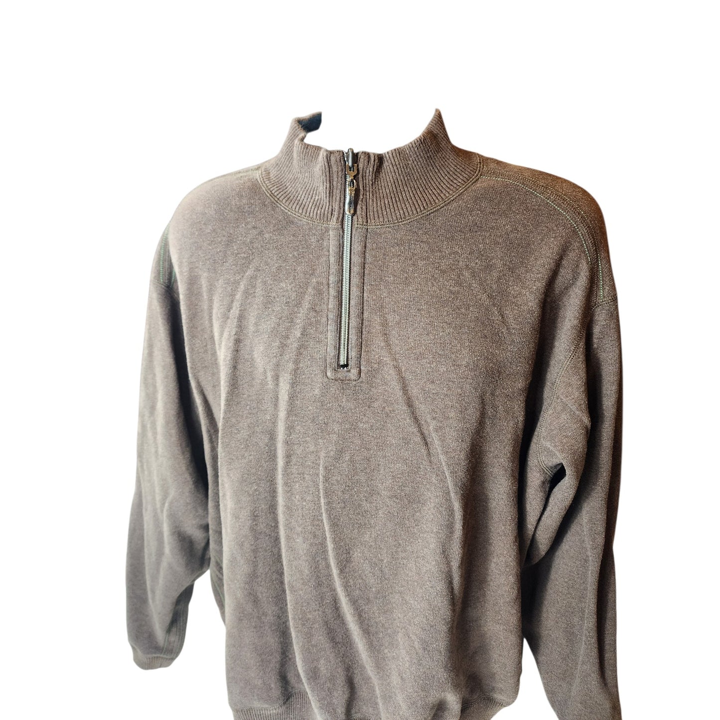 Tommy Bahama Reversible 1/4 Zip Pullover Mens 2XL Brown Blue Sweater Casual Knit