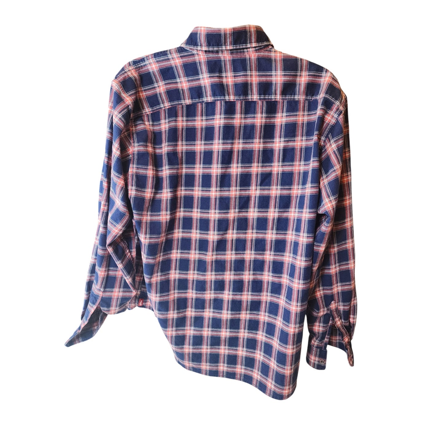Wrangler Plaid Flannel Shirt Mens 2XL Button Western Flex Comfort Cowboy Rodeo
