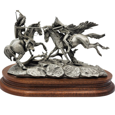 Chilmark Pewter When War Chiefs Meet Limited Western Sculpture 1980 Statue 8"