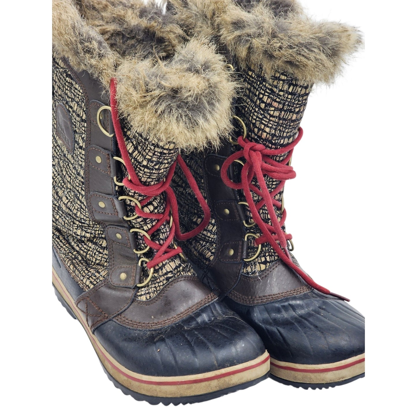 Sorel Tofino Boots Womens 9 Faux Fur Waterproof Winter Snow NL2388-231 Gorpcore