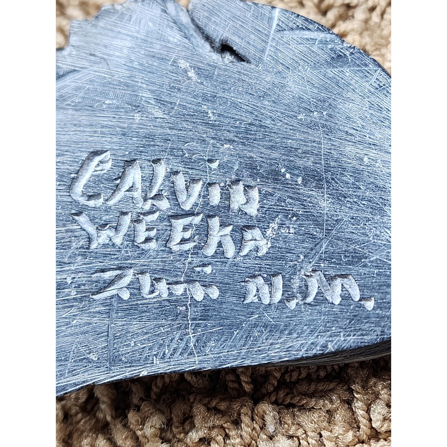 Native American Zuni Lizard Fetish Calvin Weeka Carved Stone Reptile Turquoise