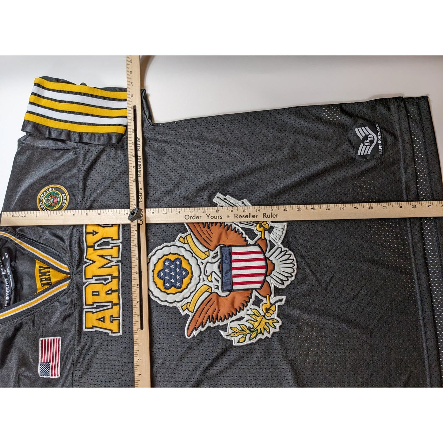 Rapid Dominance US Army Mens Football Jersey Sz Large Military Patriotic Patches