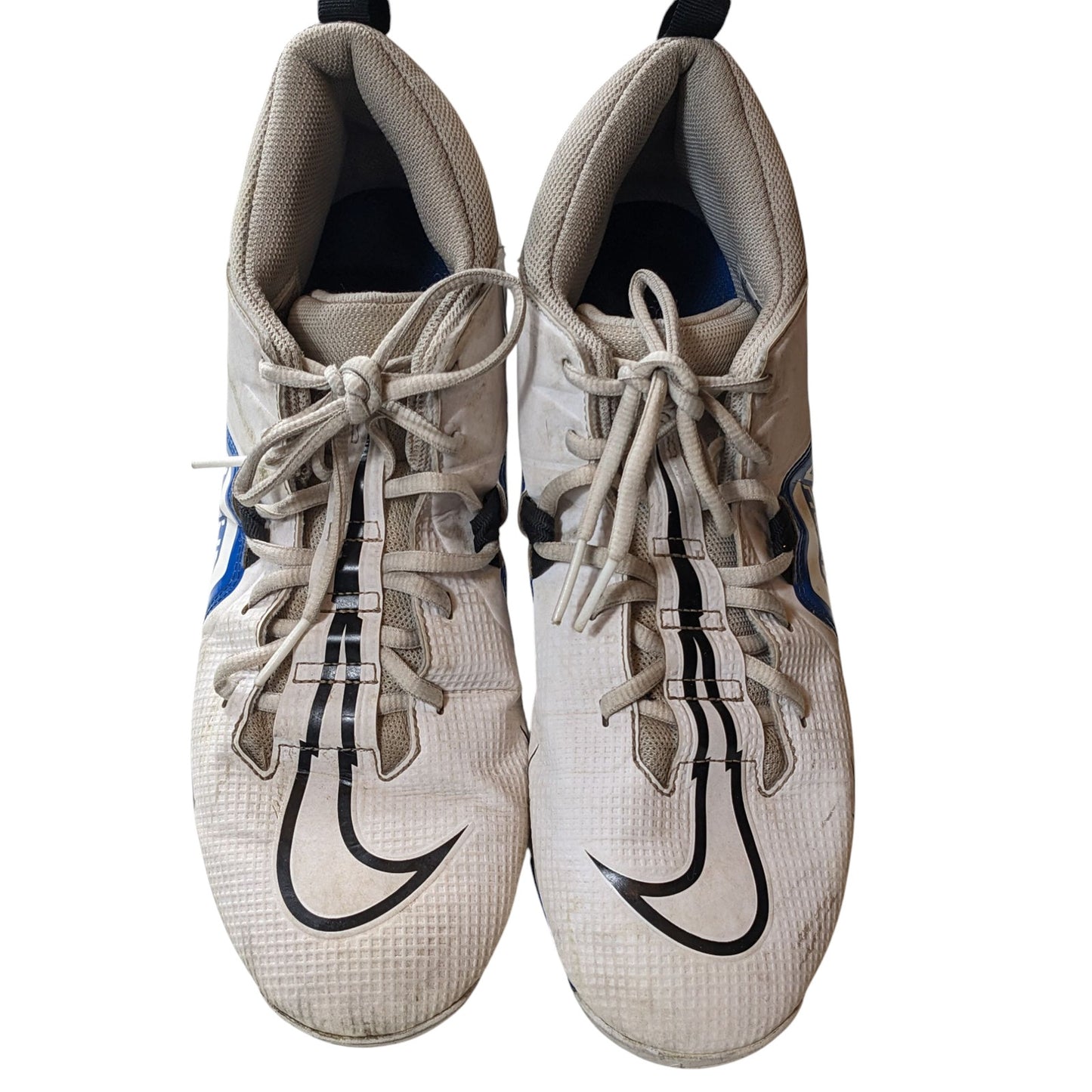 Nike Alpha Shoes Fastflex Cleats Mens 12 White Blue CV0582-101 Turf Football