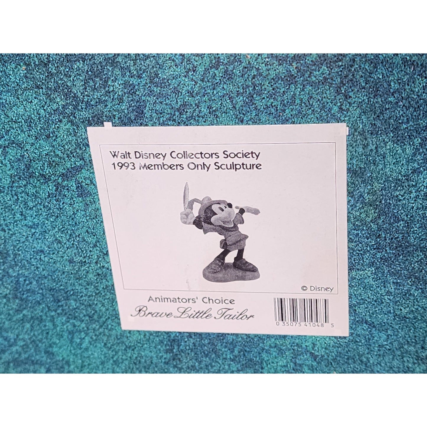 WDCC Mickey Mouse Brave Little Tailor I Let 'em Have It 1993 Members COA Box