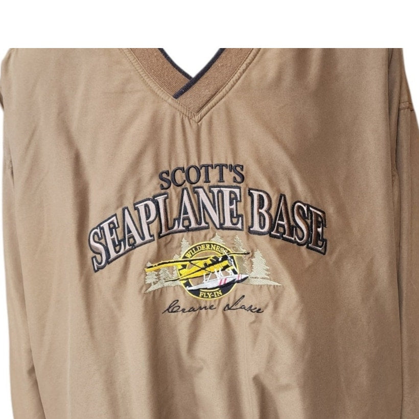 Rivers End Seaplane Pullover Windbreaker 3XL V Neck Vintage Aviation Pilot Y2K