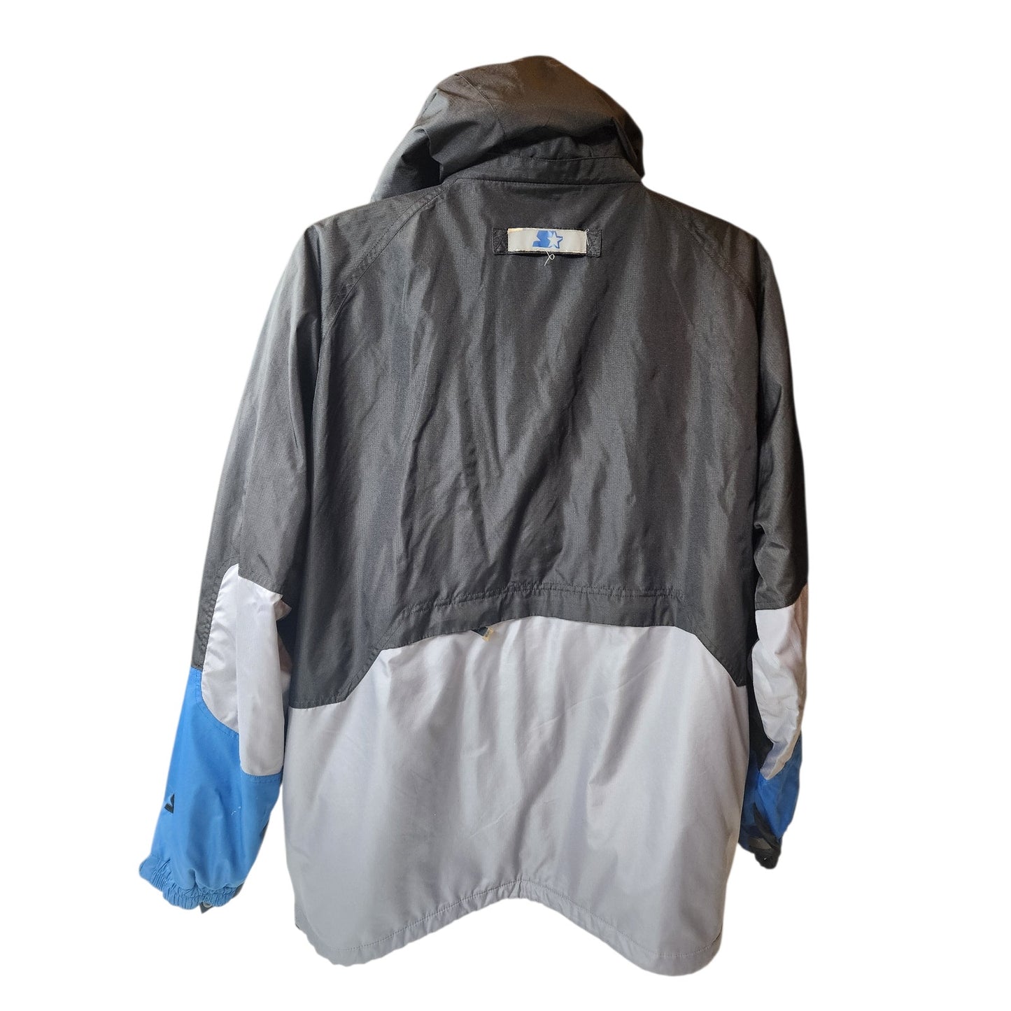 Vintage Starter Ski Jacket Mens Large Hooded Blue 90s Y2K Winter Coat Snow Retro