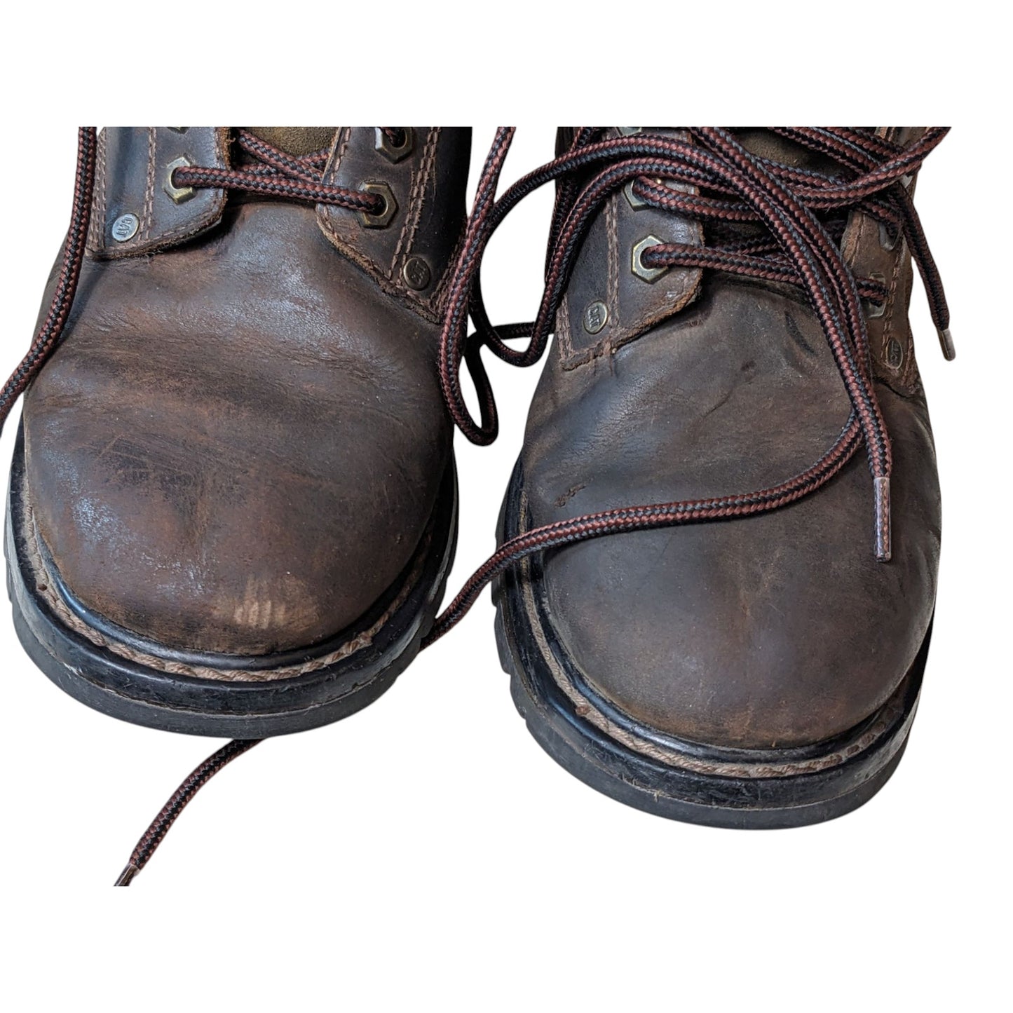 Caterpillar Work Boots Mens 10.5 Brown Leather Steel Toe Safety Oil Resistant