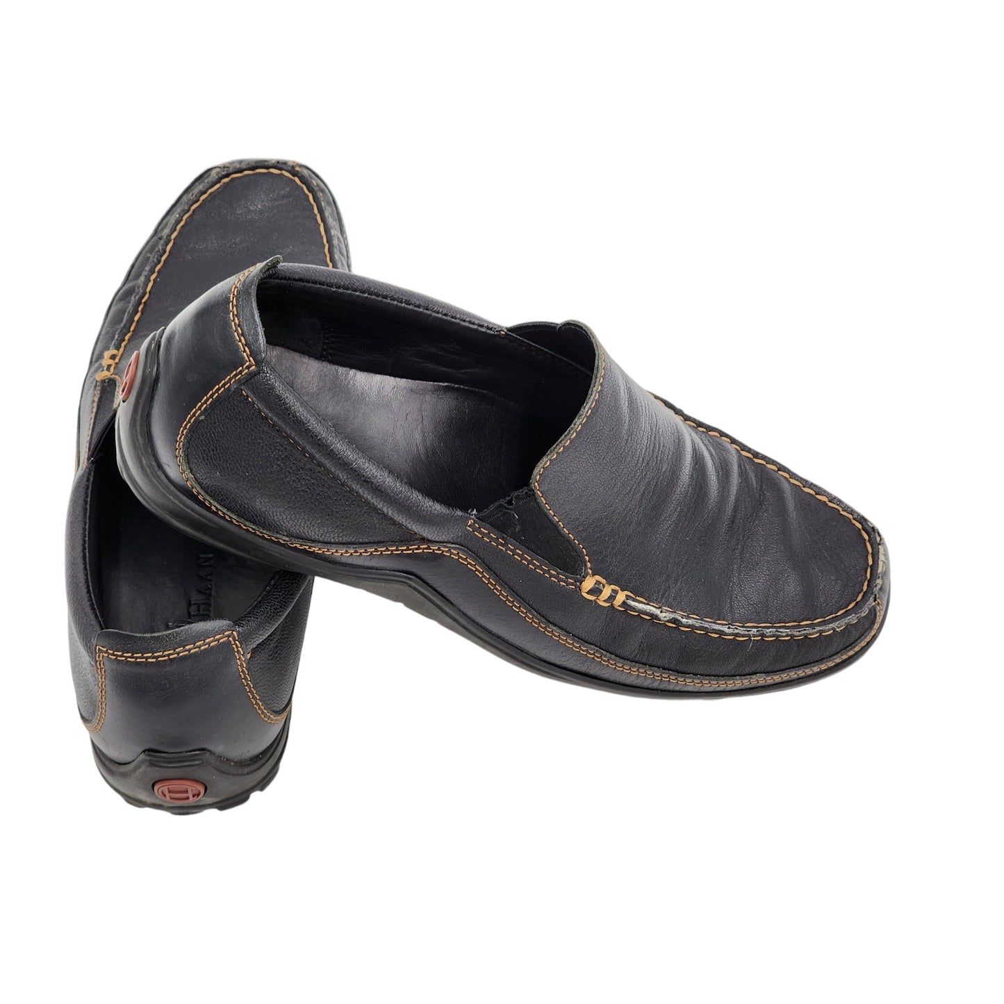 Cole Haan Shoes Loafers Mens 9M Black Leather Comfort Slip On Moc Toe C03557