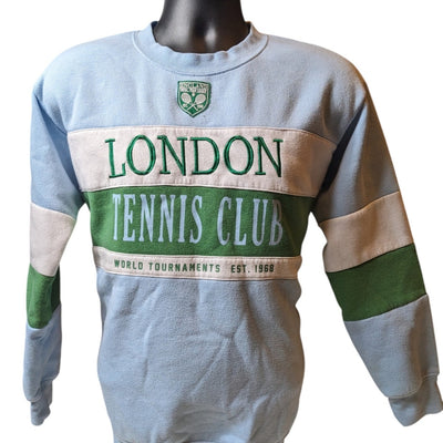 Vinyl Icons London Tennis Club Sweatshirt Women Large Colorblock Crewneck Sporty