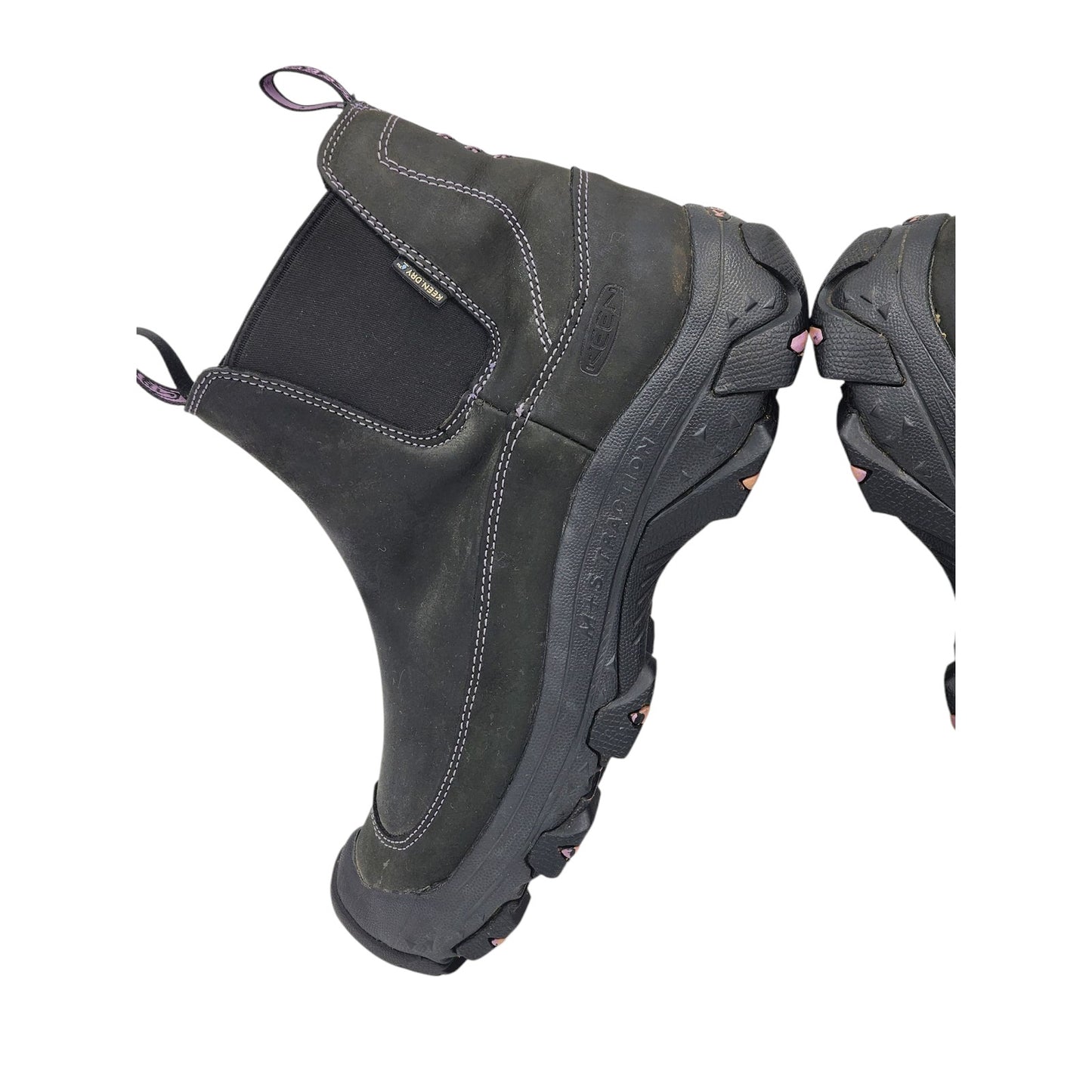 KEEN Boots Women 9 Dry Warm M+A Traction Leather Pull On 200g Chelsea Ankle 5299