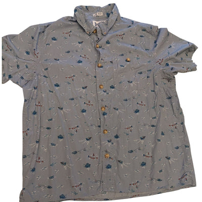 Duluth Trading Untucked Shirt Mens XL Short Sleeve Slim Fit Fishing Boat Summer