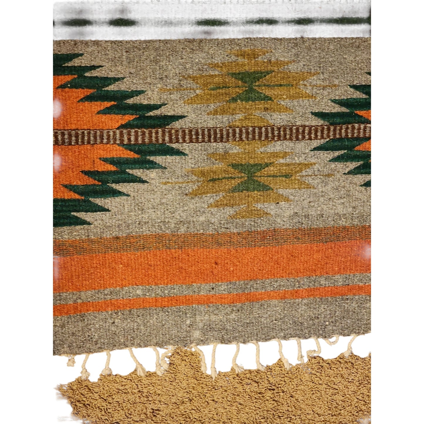 Native American Navajo Wool Rug Handwoven Wall Hang Kachina Southwestern 61x28