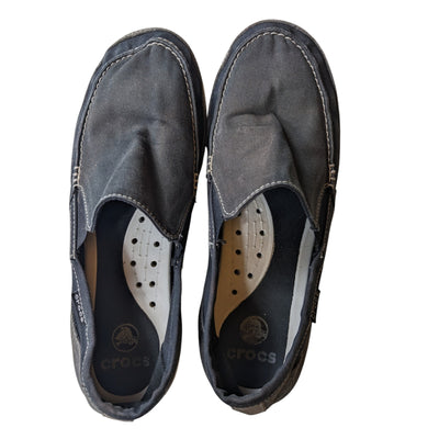 Crocs Shoes Mens 10 Canvas Slip On Loafers Comfort Lightweight Travel Boating