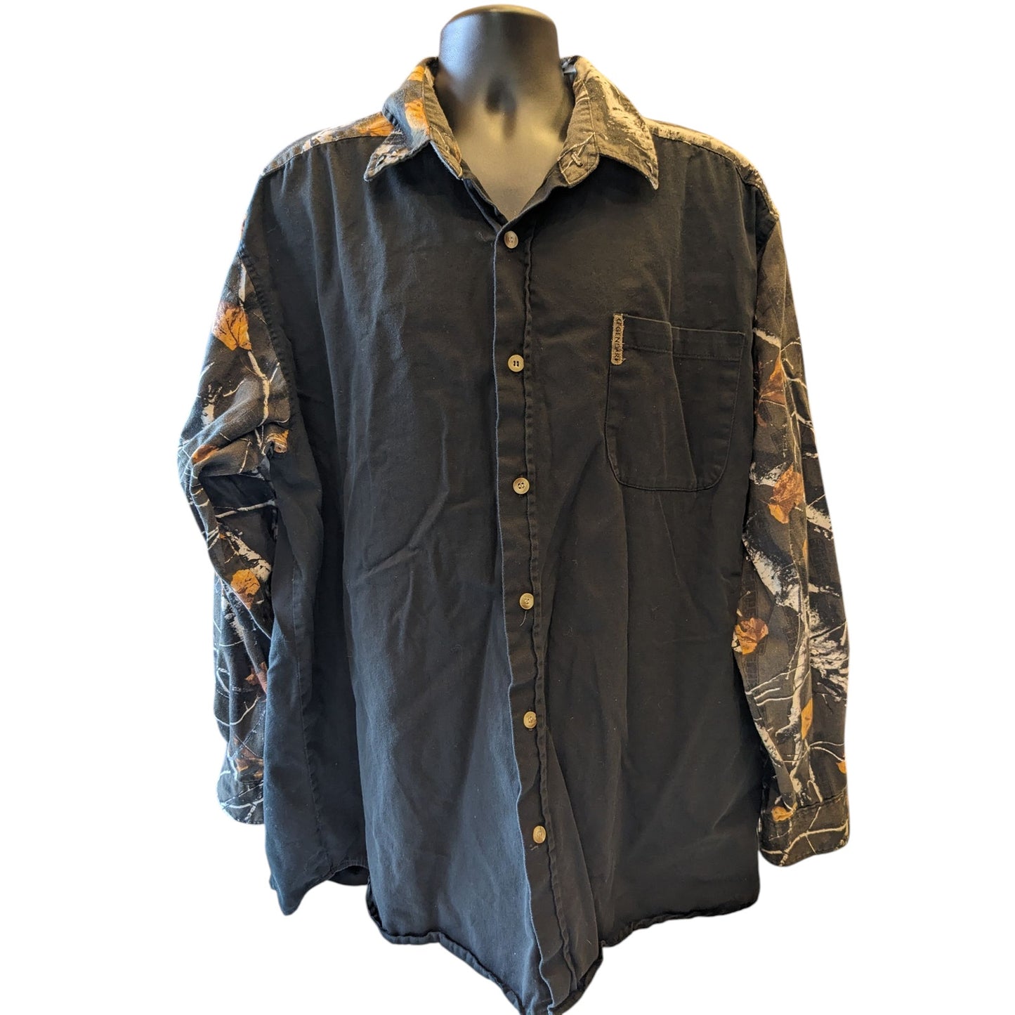 Legendary Whitetails Button Down Shirt Men 2XLT Camo Sleeves Long Sleeve Hunting