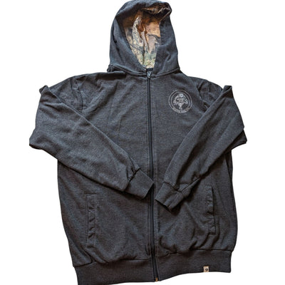 Mossy Oak Hoodie Men Large Camo Zip Outdoor Pullover Jacket Hiking Sweatshirt