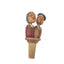 ANRI Italian HandCarved Wooden Bottle Stopper Couple Mechanical Folk Art Barware