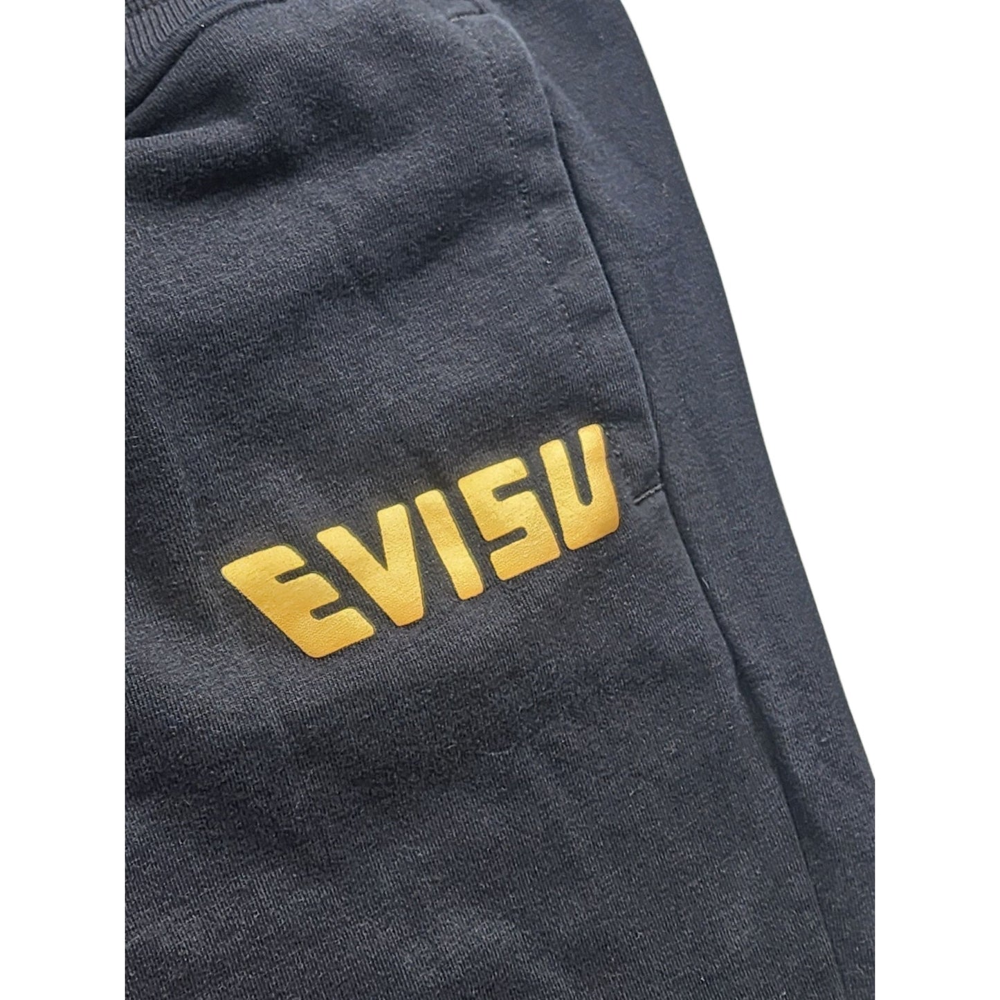 EVISU Heritage Custom Made Sweatpants Men Medium Logo Joggers Streetwear Graphic