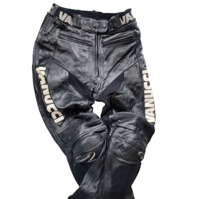 Vanucci Motorcycle Pants Mens 38 EU 28x30 Leather Trousers Knees Protective Moto