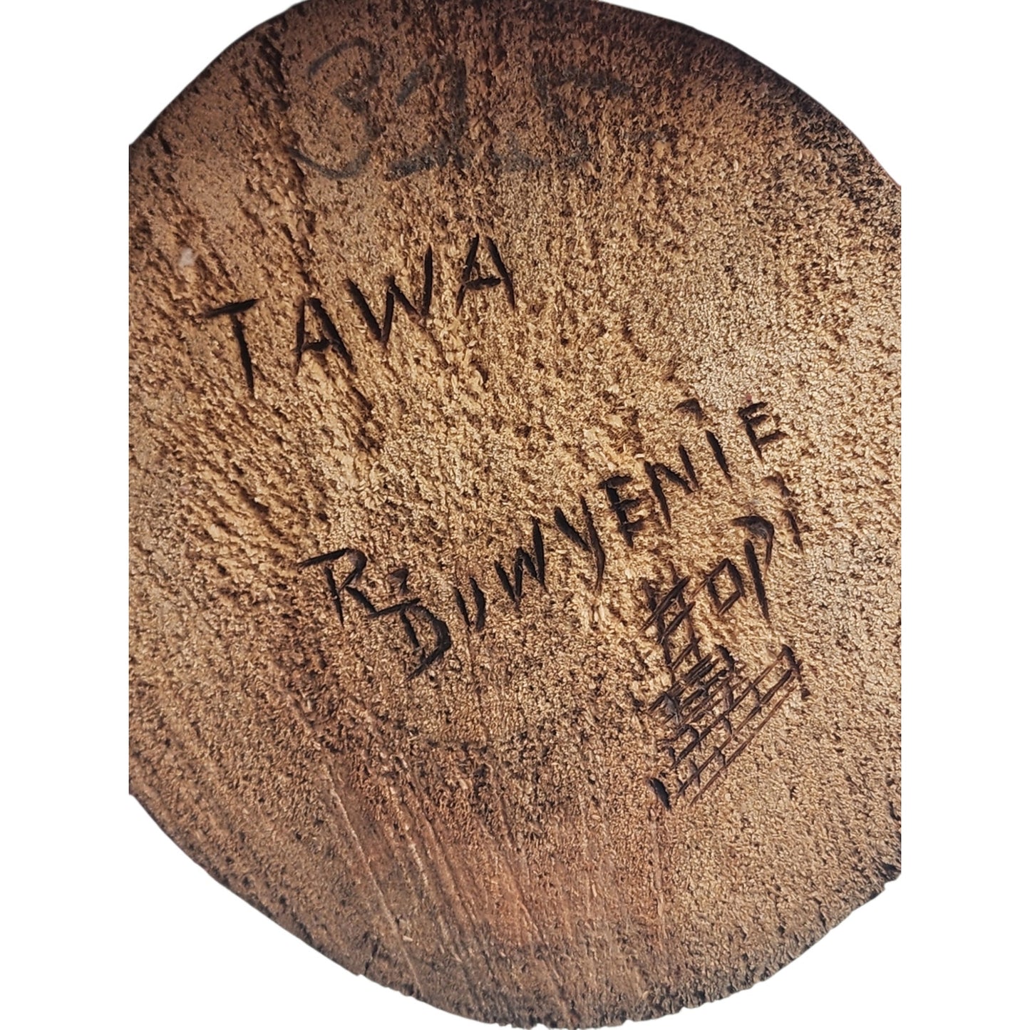 Kachina Tawa Sun Signed R Duwyenie Native American Southwest Art Hand Carved 12"