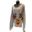 Ugly Christmas Sweater Women 2XL Reindeer 3D PomPom Acrylic Pullover Long Sleeve