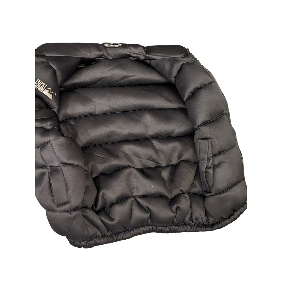First Down Puffer Jacket Mens Medium Navy Duck Down Feather Y2K Streetwear Coat