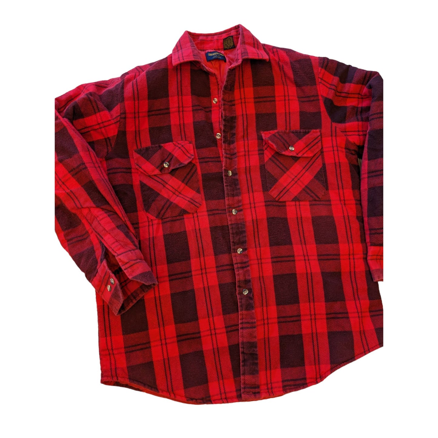 Vintage Hunters Lane Flannel Shirt Mens Medium Plaid Lumberjack Outdoor Rugged