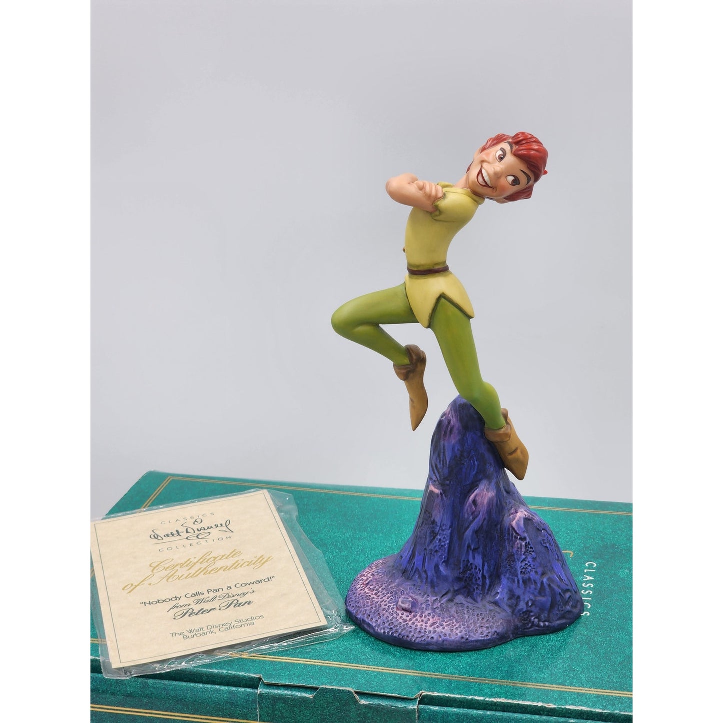 WDCC Peter Pan Figurine Nobody Calls Pan a Coward Vintage Disney Retired Box COA