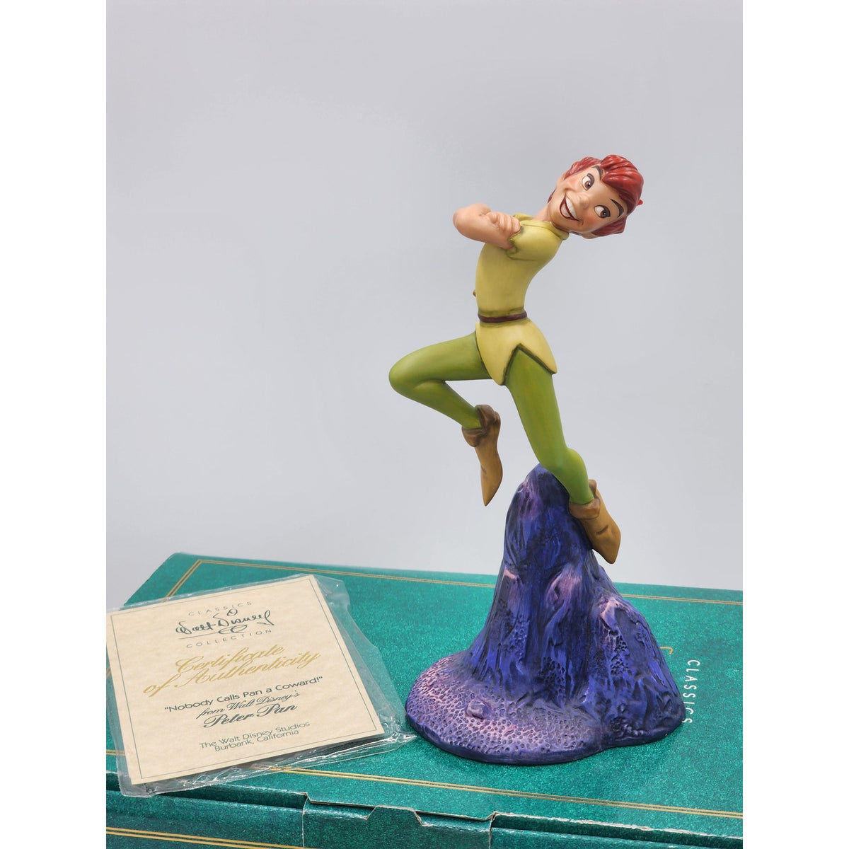 WDCC Peter Pan Figurine Nobody Calls Pan a Coward Vintage Disney Retired Box COA